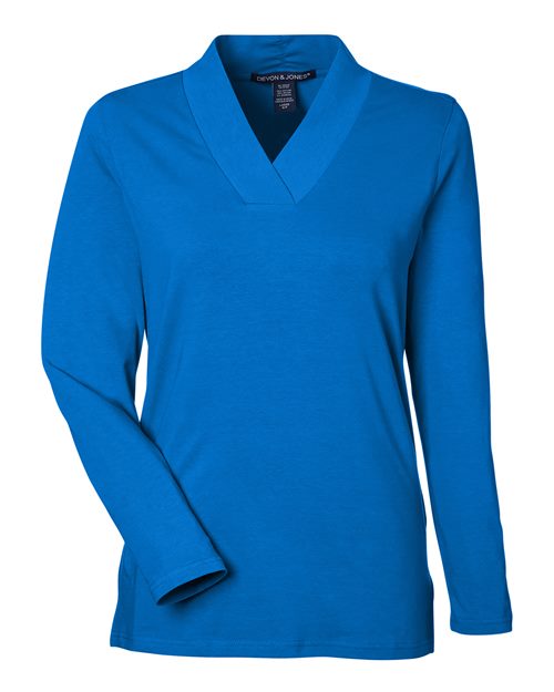 Women's Raleigh Shawl Collar Knit Top - French Blue