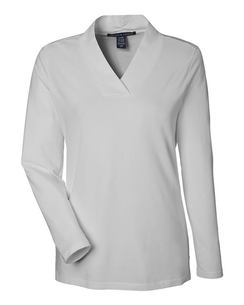 Women's Raleigh Shawl Collar Knit Top - Grey