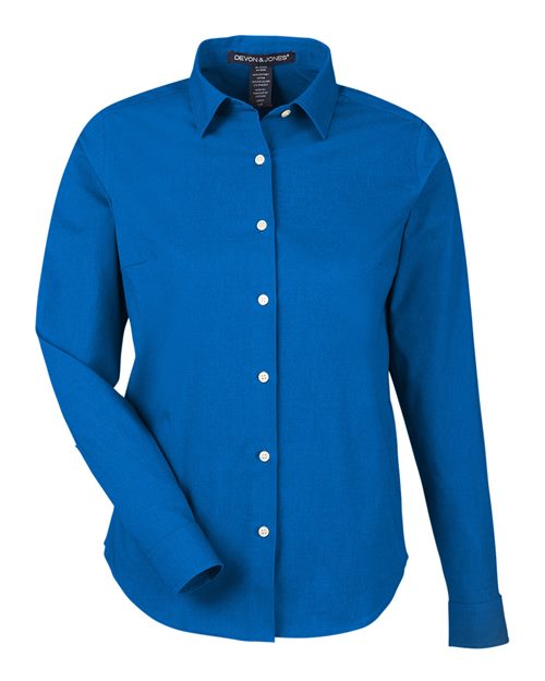 Women's CrownLux Performance® Spencer Poplin Dress Shirt - French Blue Melange