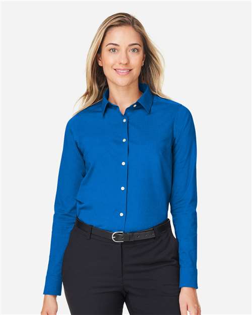Women's CrownLux Performance® Spencer Poplin Dress Shirt - French Blue Melange