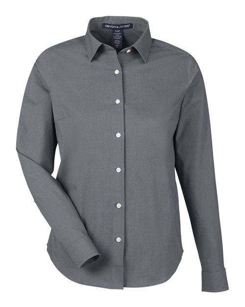 Women's CrownLux Performance® Spencer Poplin Dress Shirt - Graphite Melange
