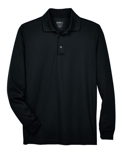 Men's Tall Pinnacle Performance Long Sleeve Piqué Polo - Black