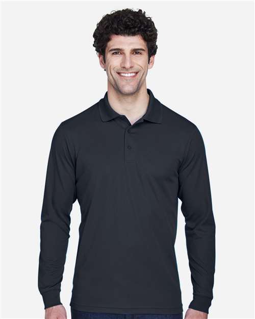 Men's Tall Pinnacle Performance Long Sleeve Piqué Polo - Carbon