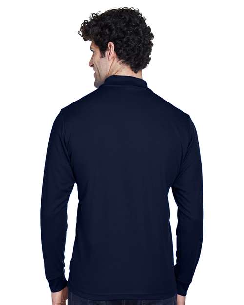 Men's Tall Pinnacle Performance Long Sleeve Piqué Polo - Classic Navy