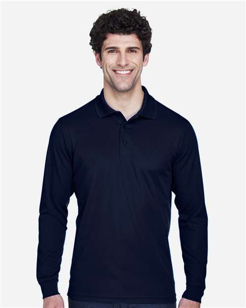 Men's Tall Pinnacle Performance Long Sleeve Piqué Polo - Classic Navy