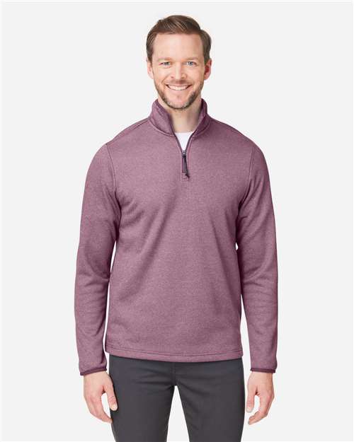 Men's Venture Heathered Stripe Quarter-Zip Pullover - Burgundy/ White