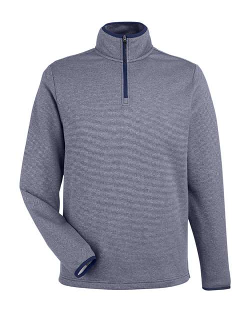 Men's Venture Heathered Stripe Quarter-Zip Pullover - Classic Navy/ White