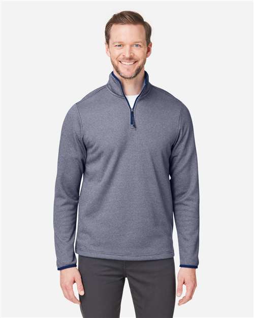 Men's Venture Heathered Stripe Quarter-Zip Pullover - Classic Navy/ White