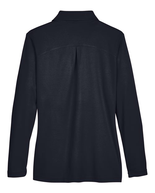 Women's CrownLux Performance® Plaited Long Sleeve Polo - Black