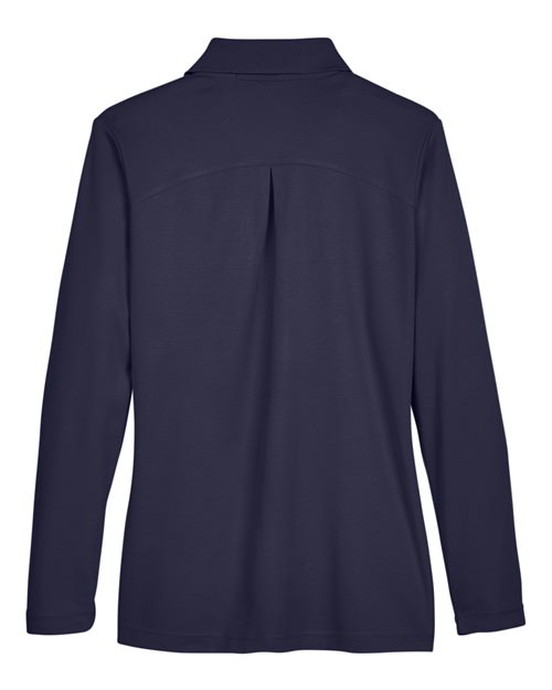 Women's CrownLux Performance® Plaited Long Sleeve Polo - Navy