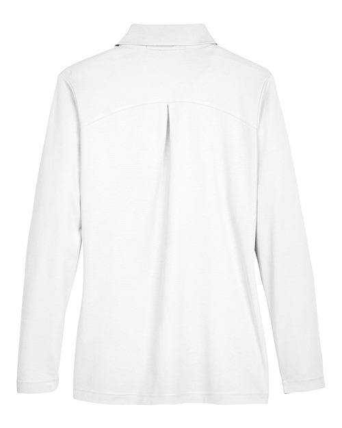 Women's CrownLux Performance® Plaited Long Sleeve Polo - White