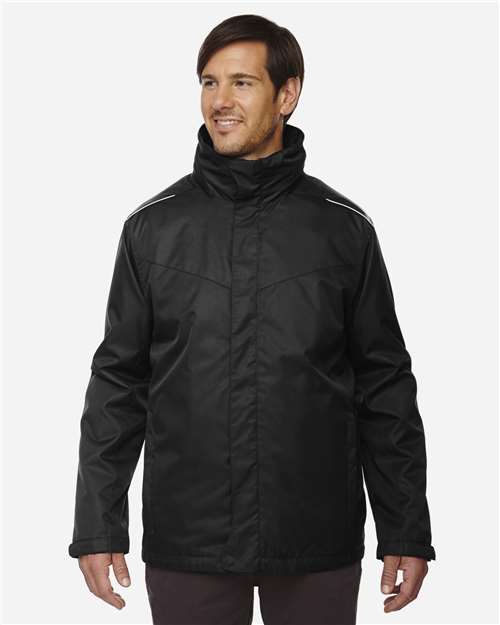 Men's Tall Region 3-in-1 Jacket with Fleece Liner - Black