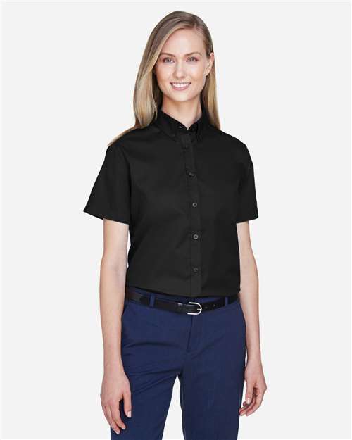 Women's Optimum Short Sleeve Twill Shirt - Black