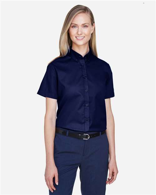 Women's Optimum Short Sleeve Twill Shirt - Classic Navy