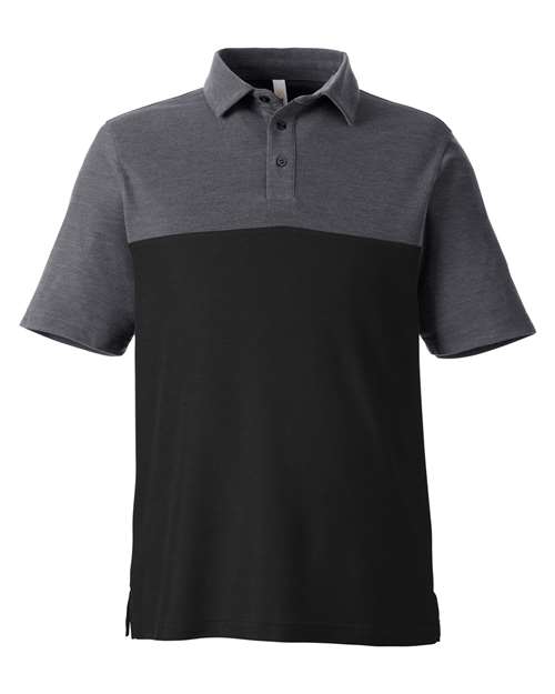 Men's Fusion ChromaSoft™ Colorblock Polo - Black/ Carbon Heather