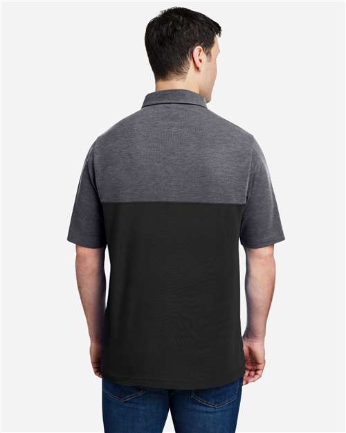Men's Fusion ChromaSoft™ Colorblock Polo - Black/ Carbon Heather