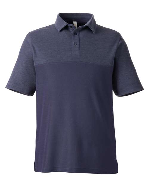 Men's Fusion ChromaSoft™ Colorblock Polo - Classic Navy/ Classic Navy Heather