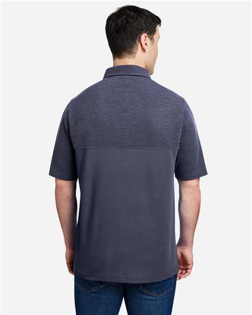 Men's Fusion ChromaSoft™ Colorblock Polo - Classic Navy/ Classic Navy Heather