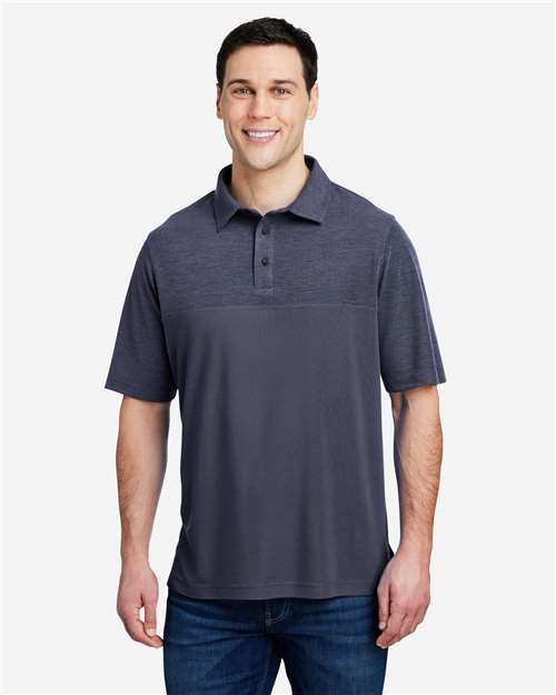 Men's Fusion ChromaSoft™ Colorblock Polo - Classic Navy/ Classic Navy Heather