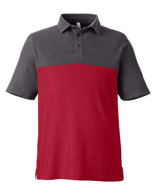 Men's Fusion ChromaSoft™ Colorblock Polo - Classic Red/ Carbon Heather