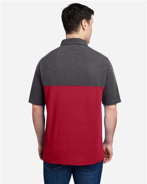 Men's Fusion ChromaSoft™ Colorblock Polo - Classic Red/ Carbon Heather