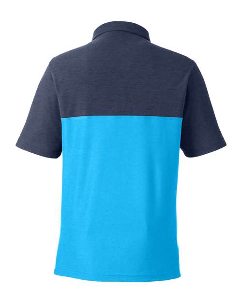 Men's Fusion ChromaSoft™ Colorblock Polo - Electric Blue/ Classic Navy Heather