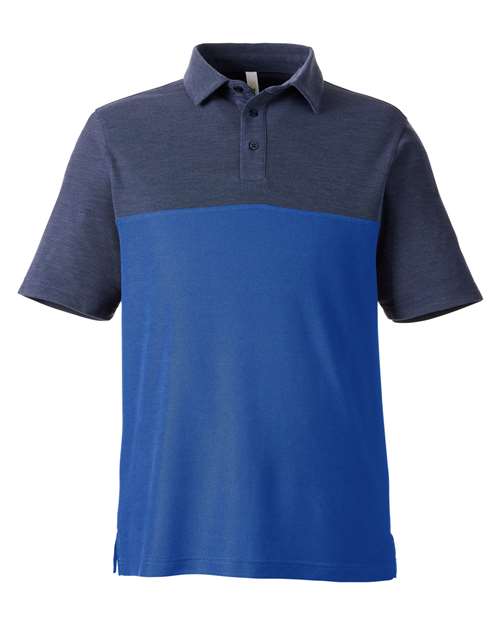Men's Fusion ChromaSoft™ Colorblock Polo - True Royal/ Classic Navy Heather