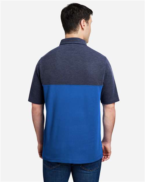 Men's Fusion ChromaSoft™ Colorblock Polo - True Royal/ Classic Navy Heather