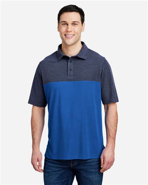 Men's Fusion ChromaSoft™ Colorblock Polo - True Royal/ Classic Navy Heather
