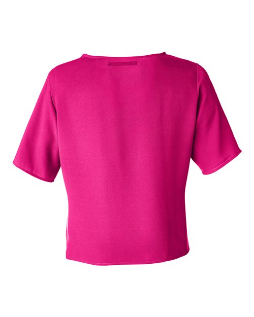 Women's Perfect Fit™ Tie Front Blouse - Crown Raspberry