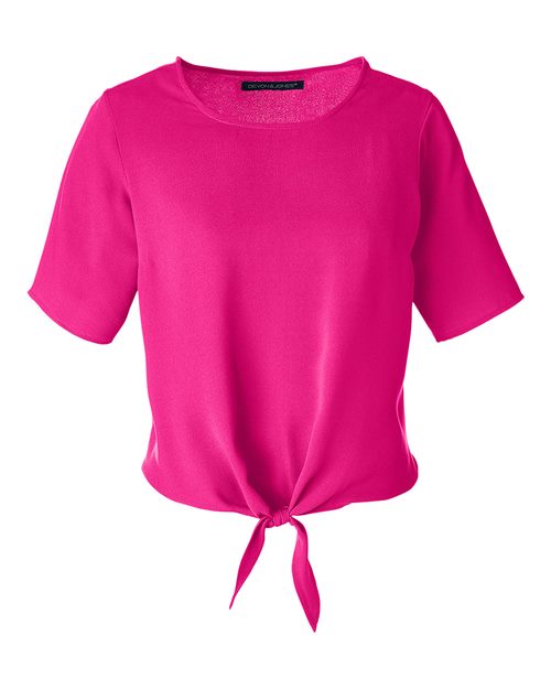 Women's Perfect Fit™ Tie Front Blouse - Crown Raspberry