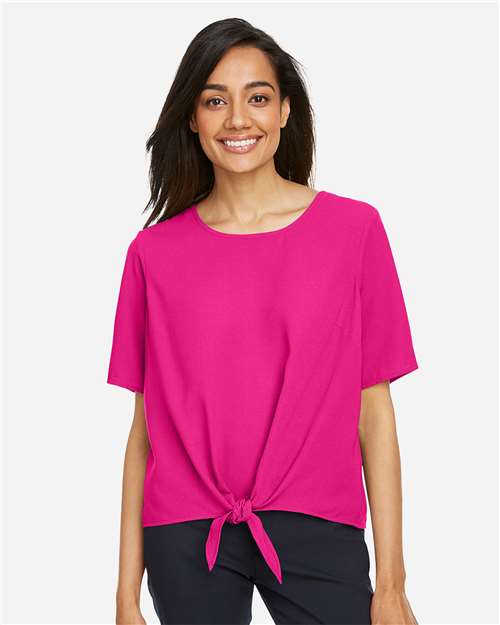 Women's Perfect Fit™ Tie Front Blouse - Crown Raspberry