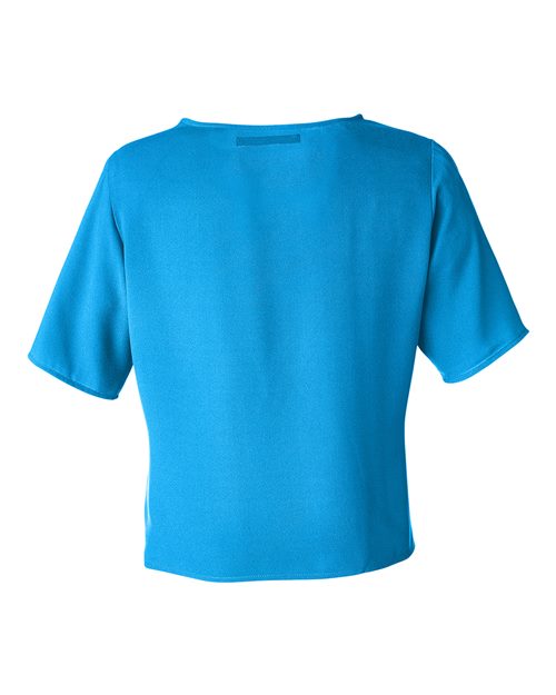 Women's Perfect Fit™ Tie Front Blouse - Ocean Blue