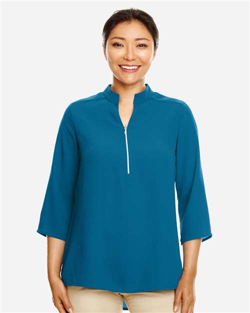 Women's Perfect Fit™ Three-Quarter Sleeve Crepe Tunic - Dark Teal
