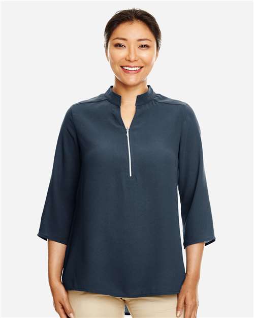 Women's Perfect Fit™ Three-Quarter Sleeve Crepe Tunic - Navy