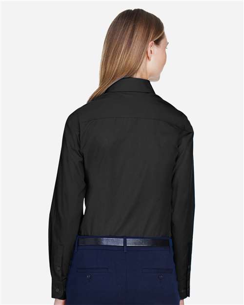 Women's Crown Collection® Broadcloth Woven Dress Shirt - Black
