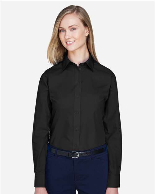 Women's Crown Collection® Broadcloth Woven Dress Shirt - Black