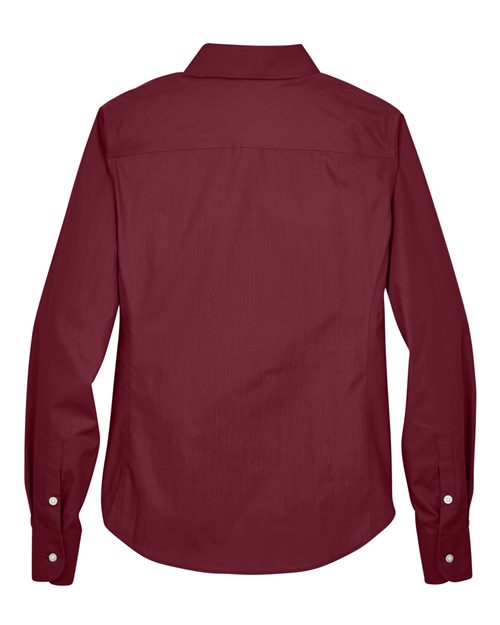 Women's Crown Collection® Broadcloth Woven Dress Shirt - Burgundy