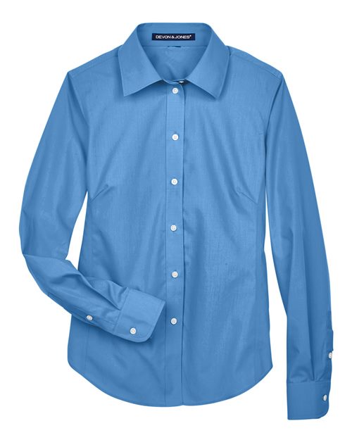 Women's Crown Collection® Broadcloth Woven Dress Shirt - French Blue