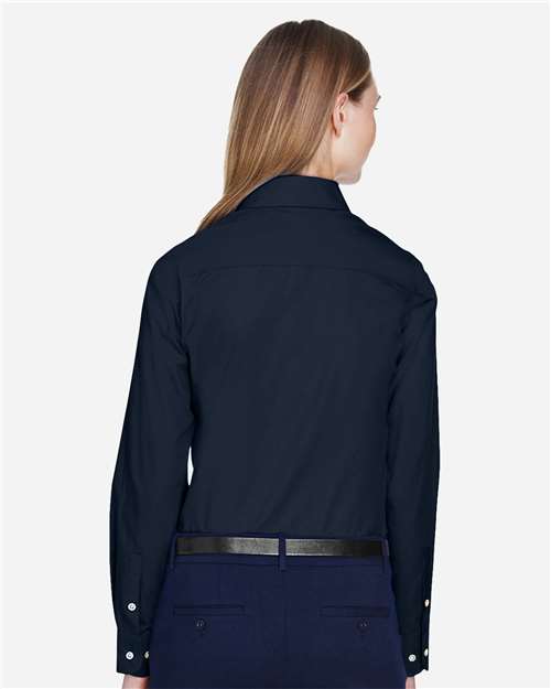 Women's Crown Collection® Broadcloth Woven Dress Shirt - Navy