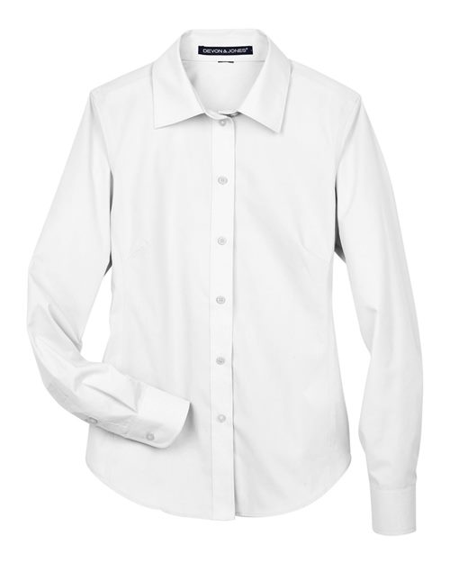 Women's Crown Collection® Broadcloth Woven Dress Shirt - White