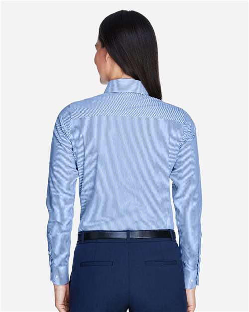 Women's Crown Collection® Banker Stripe Woven Dress Shirt - French Blue