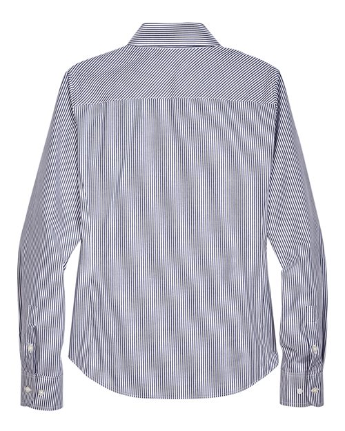 Women's Crown Collection® Banker Stripe Woven Dress Shirt - Navy