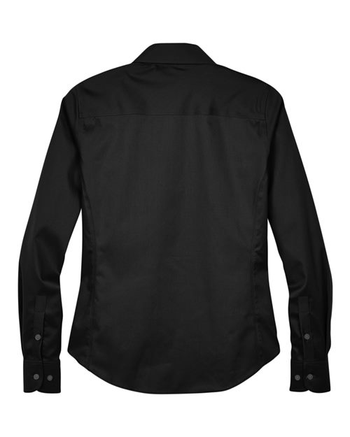 Women's Crown Collection® Solid Stretch Twill Woven Dress Shirt - Black