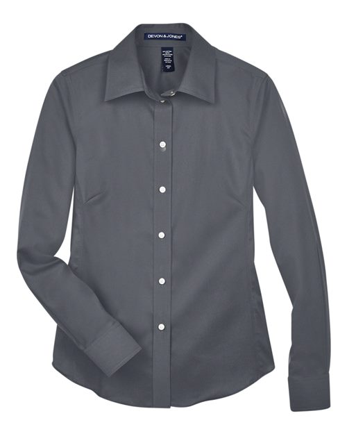 Women's Crown Collection® Solid Stretch Twill Woven Dress Shirt - Graphite