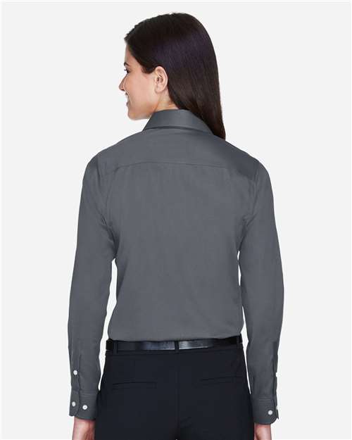 Women's Crown Collection® Solid Stretch Twill Woven Dress Shirt - Graphite