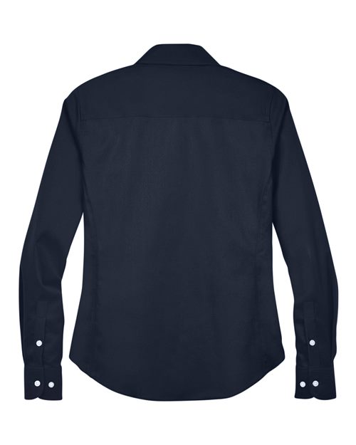 Women's Crown Collection® Solid Stretch Twill Woven Dress Shirt - Navy