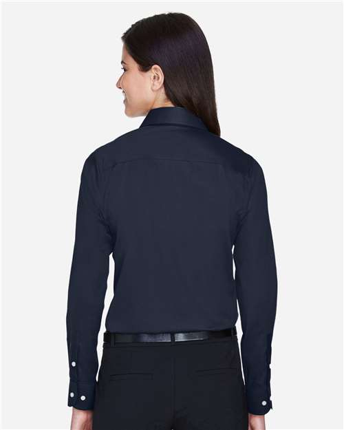 Women's Crown Collection® Solid Stretch Twill Woven Dress Shirt - Navy