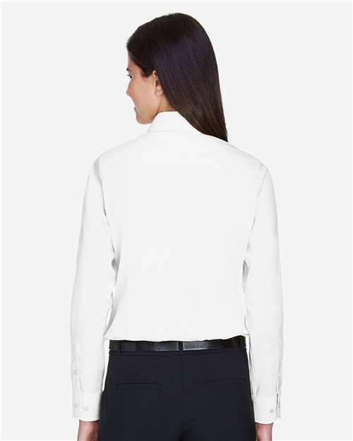Women's Crown Collection® Solid Stretch Twill Woven Dress Shirt - White