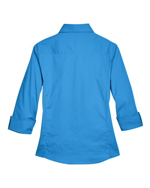 Women's Perfect Fit™ Three-Quarter Sleeve Stretch Poplin Dress Shirt - French Blue